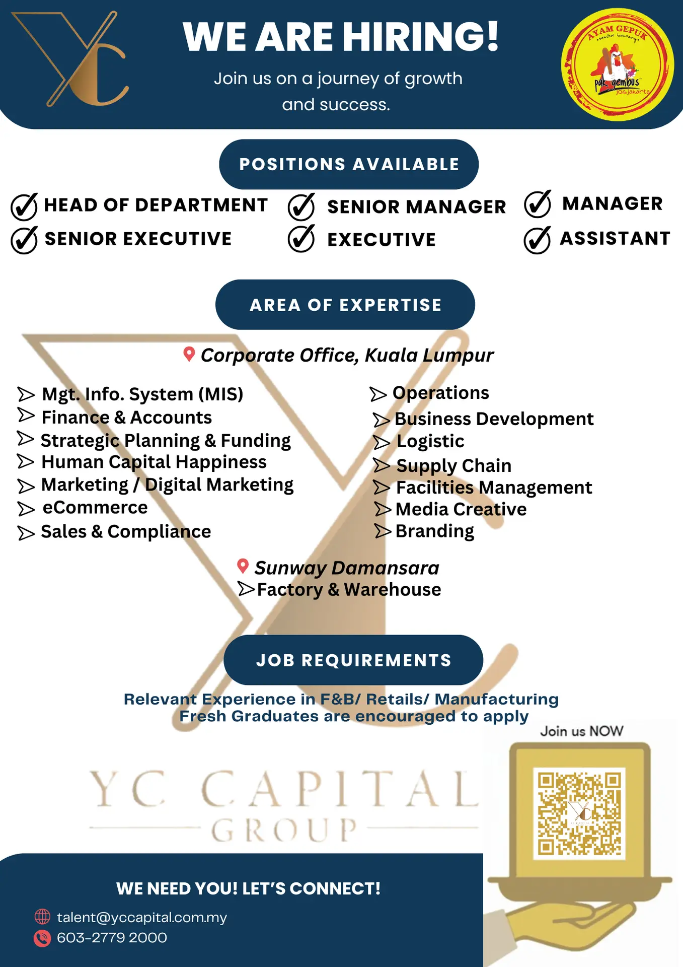 Ayam Gepuk Pak Gembus is Hiring - July Update